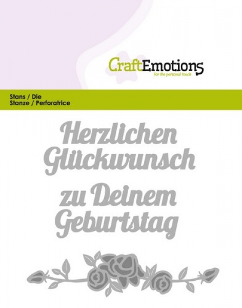 Craft Emotions Stanze - Herzlichen Glückwunsch